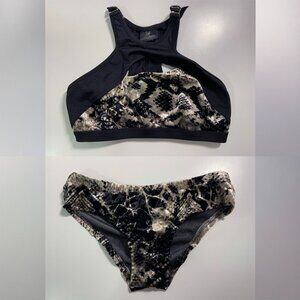Bandurska Velvet Snake Pattern Set - Bra and Bottoms (Pole Dance/Activewear)